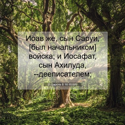 Picture 07 - 2 Царств 8:16 RUSV - Иоав же, сын Саруи, [был - Bible Verse Picture