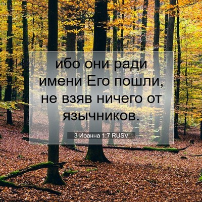 Picture 07 - 3 Иоанна 1:7 RUSV - ибо они ради имени Его - Bible Verse Picture