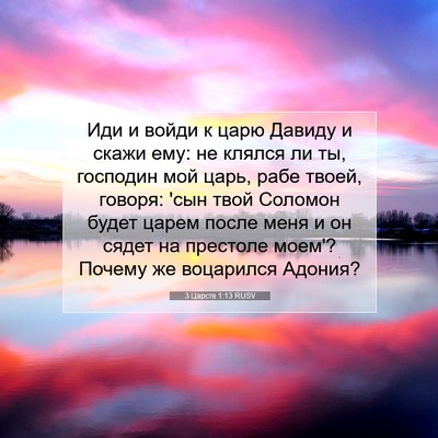 Picture 07 - 3 Царств 1:13 RUSV - Иди и войди к царю Давиду и - Bible Verse Picture