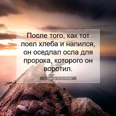 Picture 07 - 3 Царств 13:23 RUSV - После того, как тот поел - Bible Verse Picture