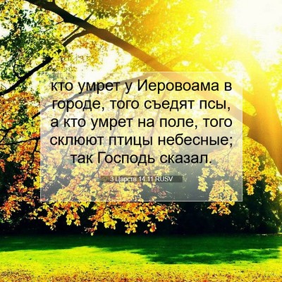 Picture 07 - 3 Царств 14:11 RUSV - кто умрет у Иеровоама в - Bible Verse Picture