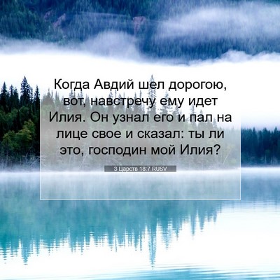 Picture 07 - 3 Царств 18:7 RUSV - Когда Авдий шел дорогою, - Bible Verse Picture