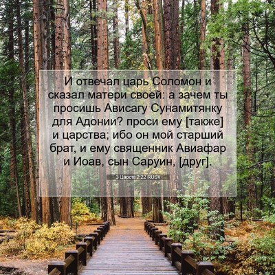 Picture 07 - 3 Царств 2:22 RUSV - И отвечал царь Соломон и - Bible Verse Picture