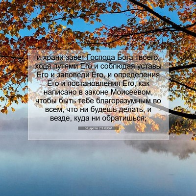 Picture 07 - 3 Царств 2:3 RUSV - и храни завет Господа Бога - Bible Verse Picture