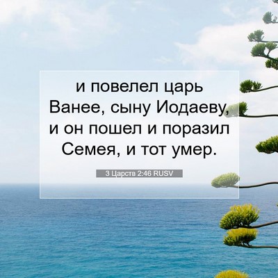 Picture 07 - 3 Царств 2:46 RUSV - и повелел царь Ванее, сыну - Bible Verse Picture