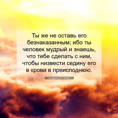 Picture 07 - 3 Царств 2:9 RUSV - Ты же не оставь его - Bible Verse Picture