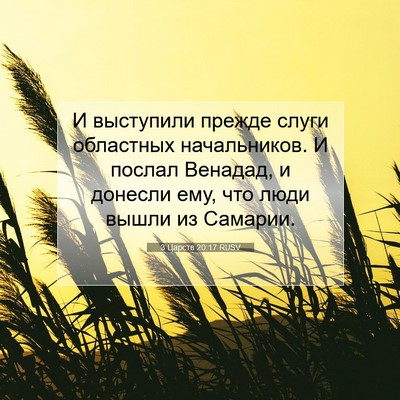 Picture 07 - 3 Царств 20:17 RUSV - И выступили прежде слуги - Bible Verse Picture