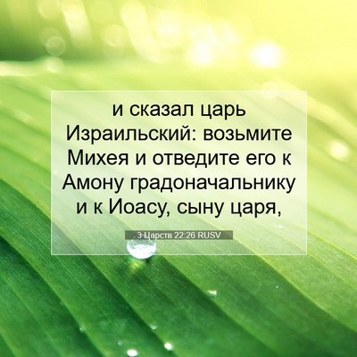 Picture 07 - 3 Царств 22:26 RUSV - и сказал царь Израильский: - Bible Verse Picture