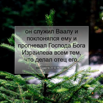Picture 07 - 3 Царств 22:53 RUSV - он служил Ваалу и - Bible Verse Picture