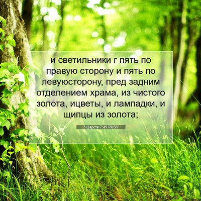 Picture 07 - 3 Царств 7:49 RUSV - и светильники г пять по - Bible Verse Picture