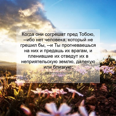 Picture 07 - 3 Царств 8:46 RUSV - Когда они согрешат пред - Bible Verse Picture