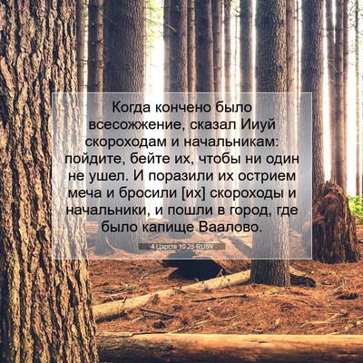 Picture 07 - 4 Царств 10:25 RUSV - Когда кончено было - Bible Verse Picture