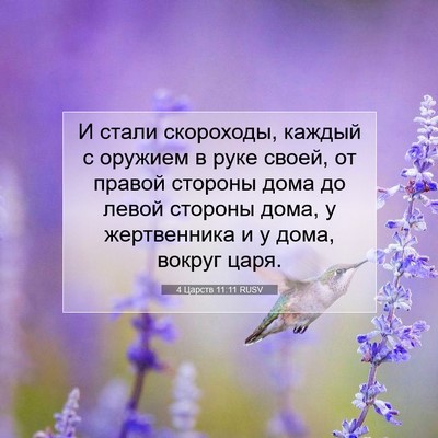 Picture 07 - 4 Царств 11:11 RUSV - И стали скороходы, каждый с - Bible Verse Picture