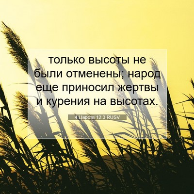 Picture 07 - 4 Царств 12:3 RUSV - только высоты не были - Bible Verse Picture