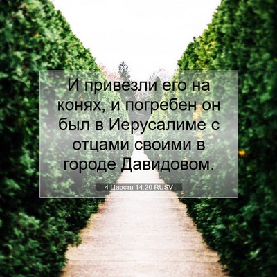 Picture 07 - 4 Царств 14:20 RUSV - И привезли его на конях, и - Bible Verse Picture