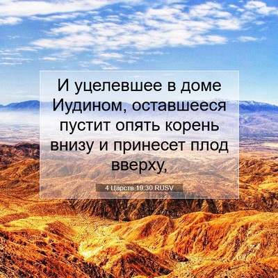 Picture 07 - 4 Царств 19:30 RUSV - И уцелевшее в доме Иудином, - Bible Verse Picture
