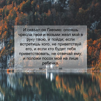 Picture 07 - 4 Царств 4:29 RUSV - И сказал он Гиезию: опояшь - Bible Verse Picture