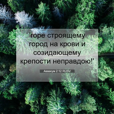 Picture 07 - Аввакум 2:12 RUSV - 'горе строящему город на - Bible Verse Picture