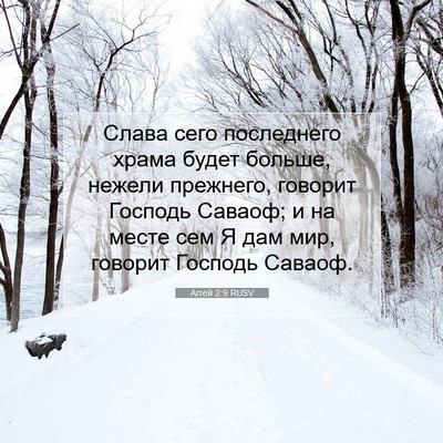 Picture 07 - Аггей 2:9 RUSV - Слава сего последнего - Bible Verse Picture