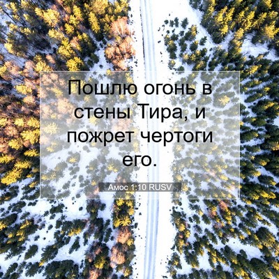 Picture 07 - Амос 1:10 RUSV - Пошлю огонь в стены Тира, и - Bible Verse Picture