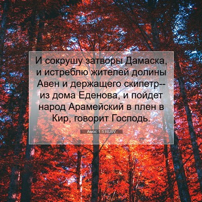 Picture 07 - Амос 1:5 RUSV - И сокрушу затворы Дамаска, - Bible Verse Picture