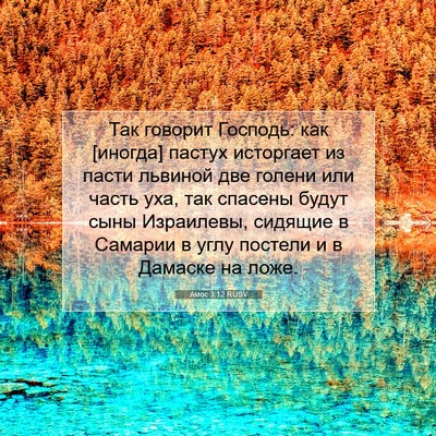 Picture 07 - Амос 3:12 RUSV - Так говорит Господь: как - Bible Verse Picture