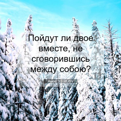 Picture 07 - Амос 3:3 RUSV - Пойдут ли двое вместе, не - Bible Verse Picture