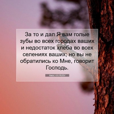 Picture 07 - Амос 4:6 RUSV - За то и дал Я вам голые зубы - Bible Verse Picture