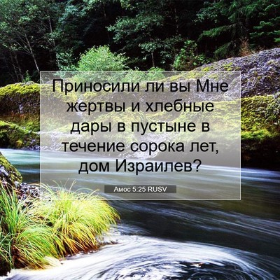 Picture 07 - Амос 5:25 RUSV - Приносили ли вы Мне жертвы - Bible Verse Picture