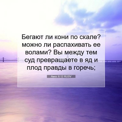 Picture 07 - Амос 6:12 RUSV - Бегают ли кони по скале? - Bible Verse Picture