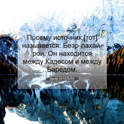 Picture 07 - Бытие 16:14 RUSV - Посему источник [тот] - Bible Verse Picture