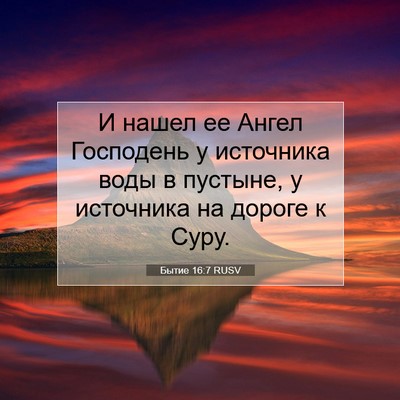 Picture 07 - Бытие 16:7 RUSV - И нашел ее Ангел Господень - Bible Verse Picture