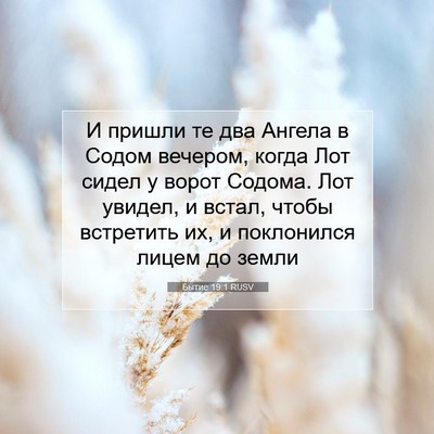 Picture 07 - Бытие 19:1 RUSV - И пришли те два Ангела в - Bible Verse Picture