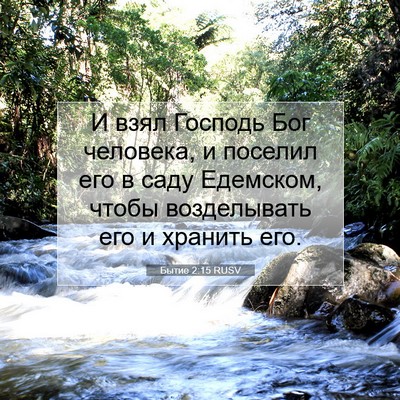 Picture 07 - Бытие 2:15 RUSV - И взял Господь Бог - Bible Verse Picture