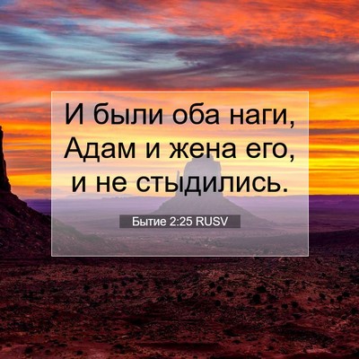 Picture 07 - Бытие 2:25 RUSV - И были оба наги, Адам и жена - Bible Verse Picture