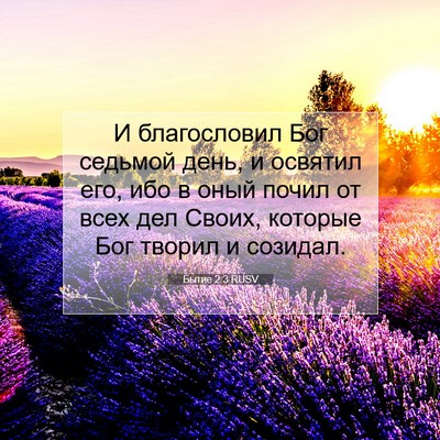 Picture 07 - Бытие 2:3 RUSV - И благословил Бог седьмой - Bible Verse Picture