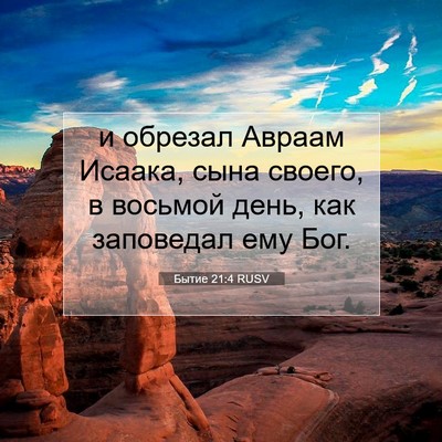 Picture 07 - Бытие 21:4 RUSV - и обрезал Авраам Исаака, - Bible Verse Picture