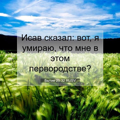 Picture 07 - Бытие 25:32 RUSV - Исав сказал: вот, я умираю, - Bible Verse Picture