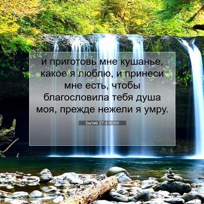 Picture 07 - Бытие 27:4 RUSV - и приготовь мне кушанье, - Bible Verse Picture