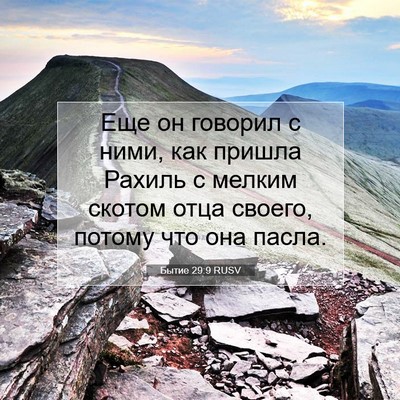 Picture 07 - Бытие 29:9 RUSV - Еще он говорил с ними, как - Bible Verse Picture