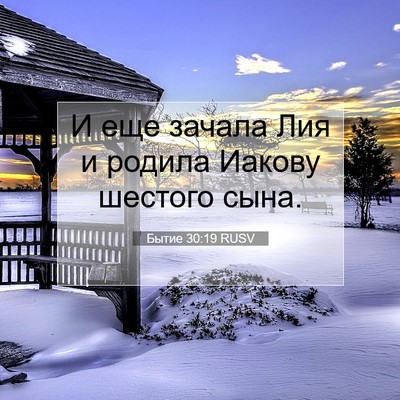 Picture 07 - Бытие 30:19 RUSV - И еще зачала Лия и родила - Bible Verse Picture