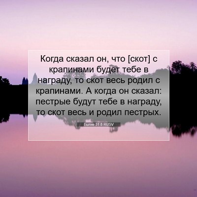 Picture 07 - Бытие 31:8 RUSV - Когда сказал он, что [скот] - Bible Verse Picture