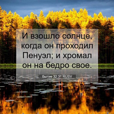 Picture 07 - Бытие 32:31 RUSV - И взошло солнце, когда он - Bible Verse Picture
