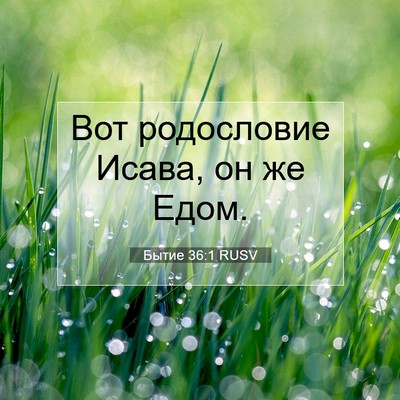Picture 07 - Бытие 36:1 RUSV - Вот родословие Исава, он же - Bible Verse Picture