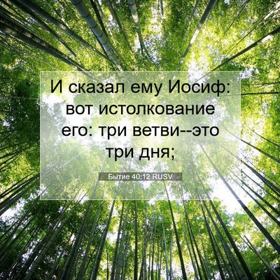 Picture 07 - Бытие 40:12 RUSV - И сказал ему Иосиф: вот - Bible Verse Picture