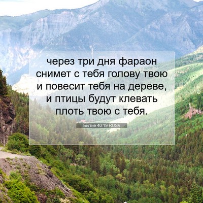 Picture 07 - Бытие 40:19 RUSV - через три дня фараон - Bible Verse Picture