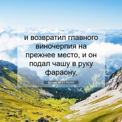 Picture 07 - Бытие 40:21 RUSV - и возвратил главного - Bible Verse Picture