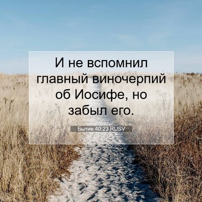 Picture 07 - Бытие 40:23 RUSV - И не вспомнил главный - Bible Verse Picture