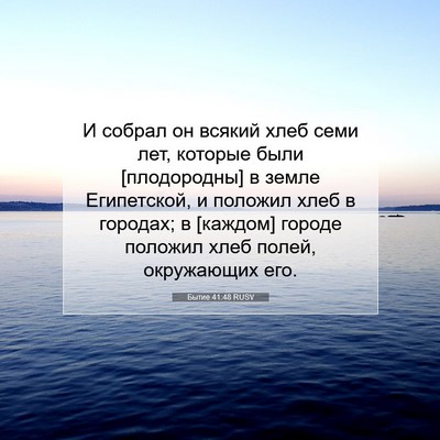 Picture 07 - Бытие 41:48 RUSV - И собрал он всякий хлеб - Bible Verse Picture