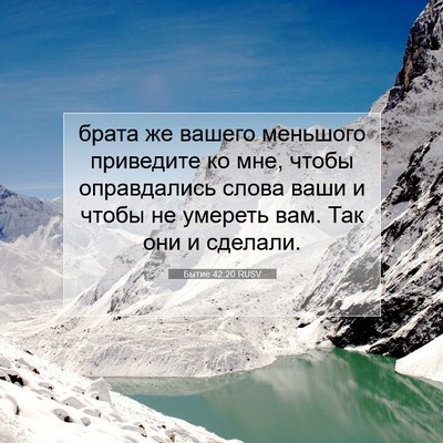 Picture 07 - Бытие 42:20 RUSV - брата же вашего меньшого - Bible Verse Picture